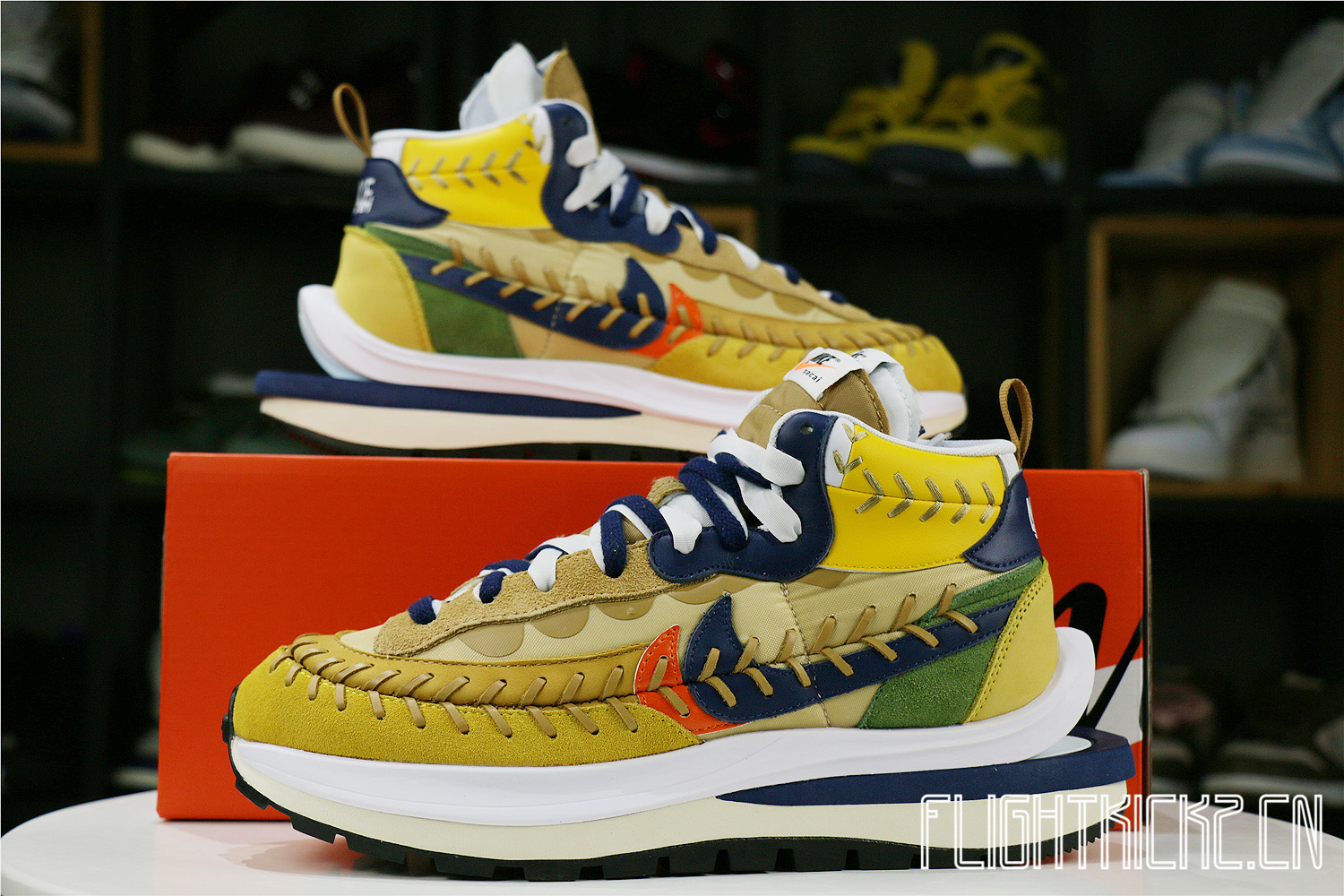 Nike Vaporwaffle sacai Jean Paul Gaultier Sesame Blue