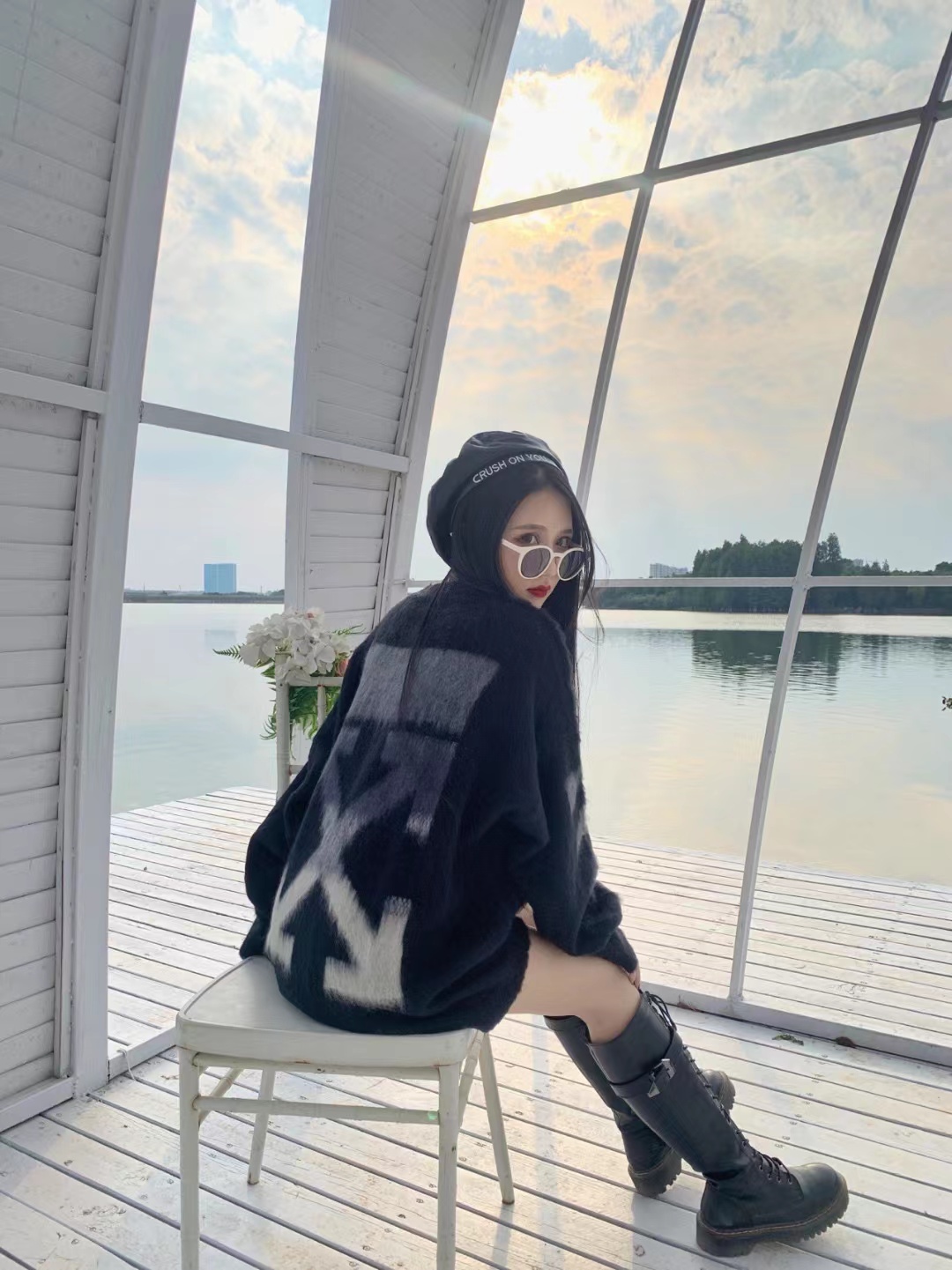 OFF WHITE Mohair Sweater Gradient 3