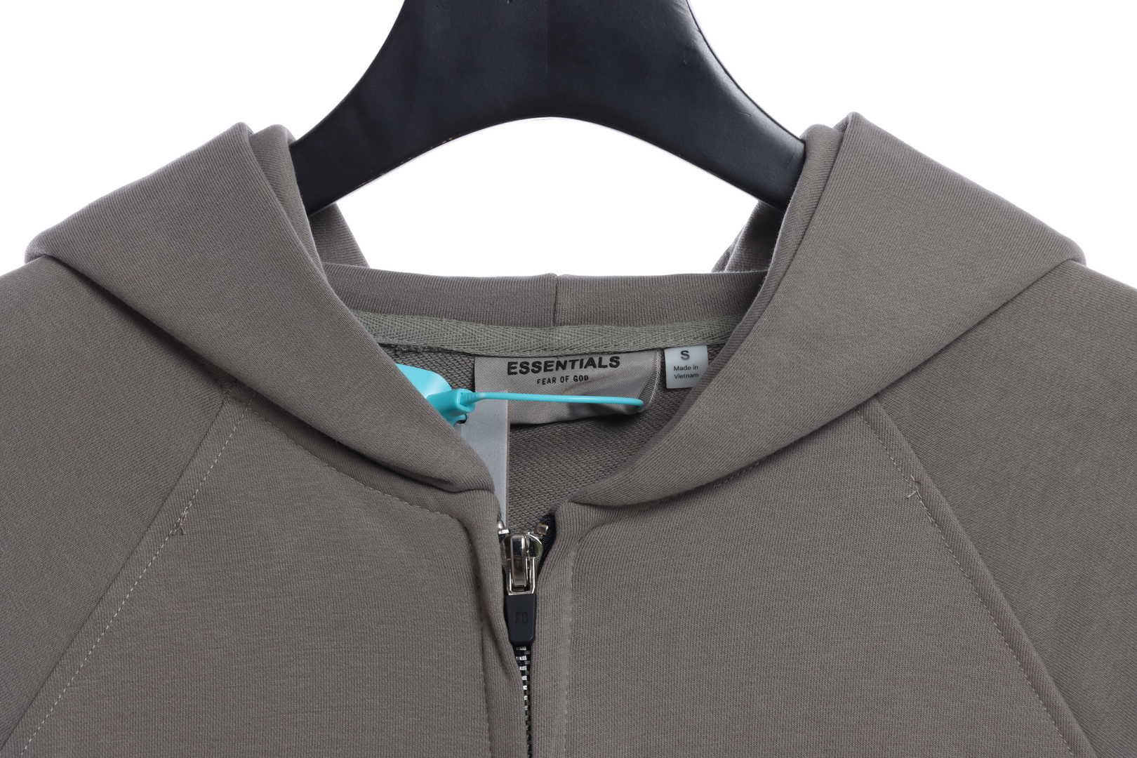 Double Line Back Silicone Lettering Zip Hoodie