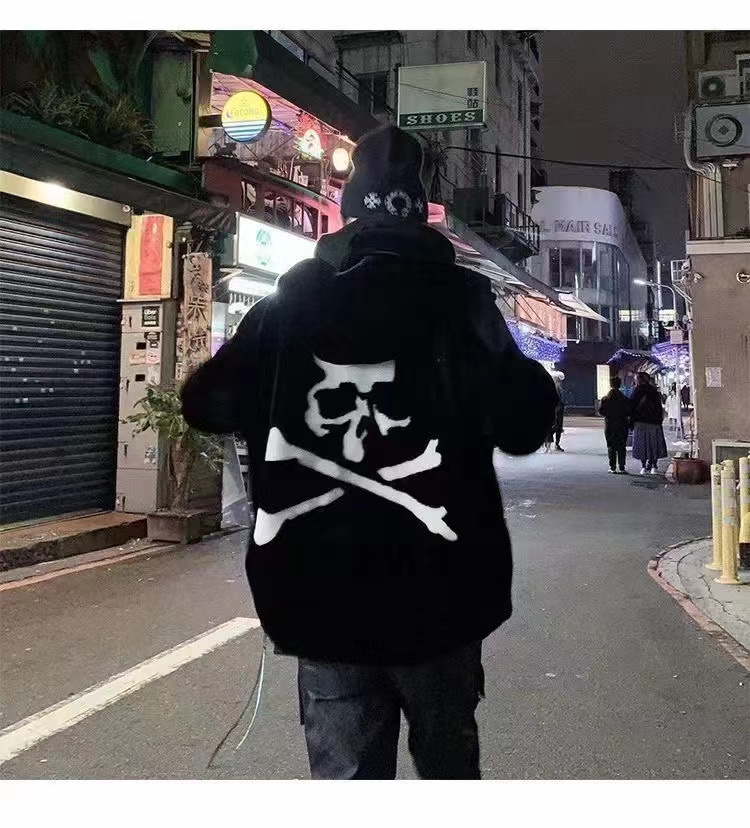 Mastermind Japan MMJ Big Skull Mink Fleece Hooded Fur Coat