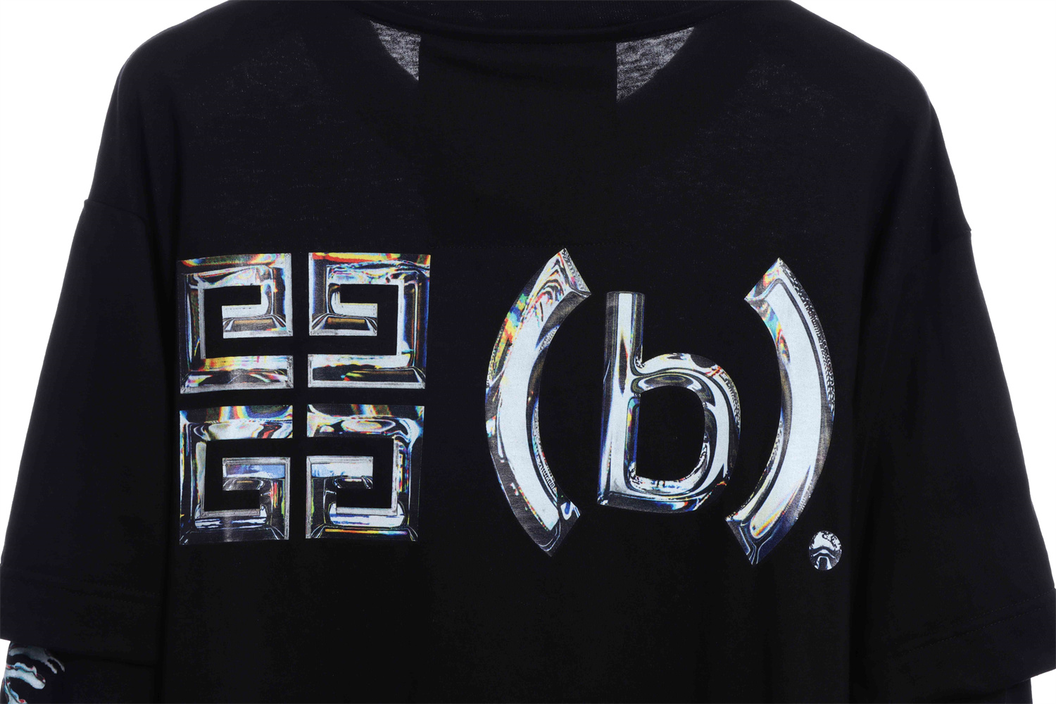 GVC X BSTROY 22FW joint metal printing fake two long-sleeved T-shirts