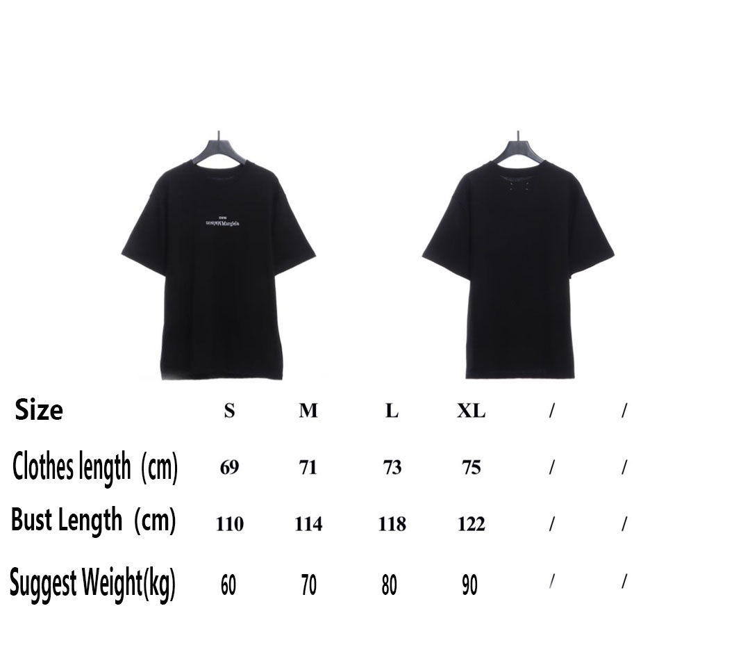 M-rg13la Black & White Upside Down Letter Embroidered Short Sleeves