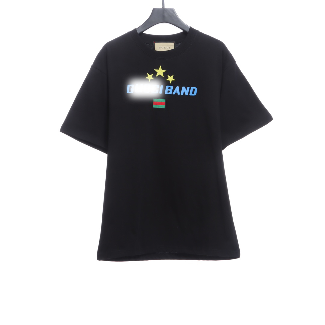 Guc1 BAND star embroidery short sleeves