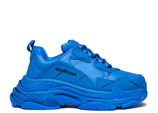 BALENCIAG* TRIPLE S TRAINER ‘ALLOVER LOGO – BLUE’