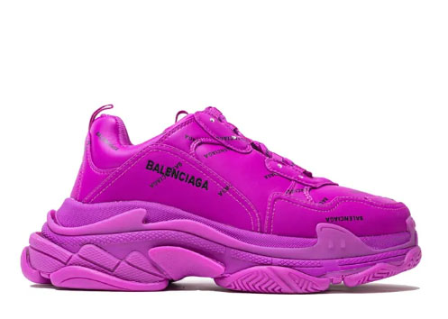 Balenciag* Wmns Triple S Sneaker ‘All Over Logo – Fuchsia’