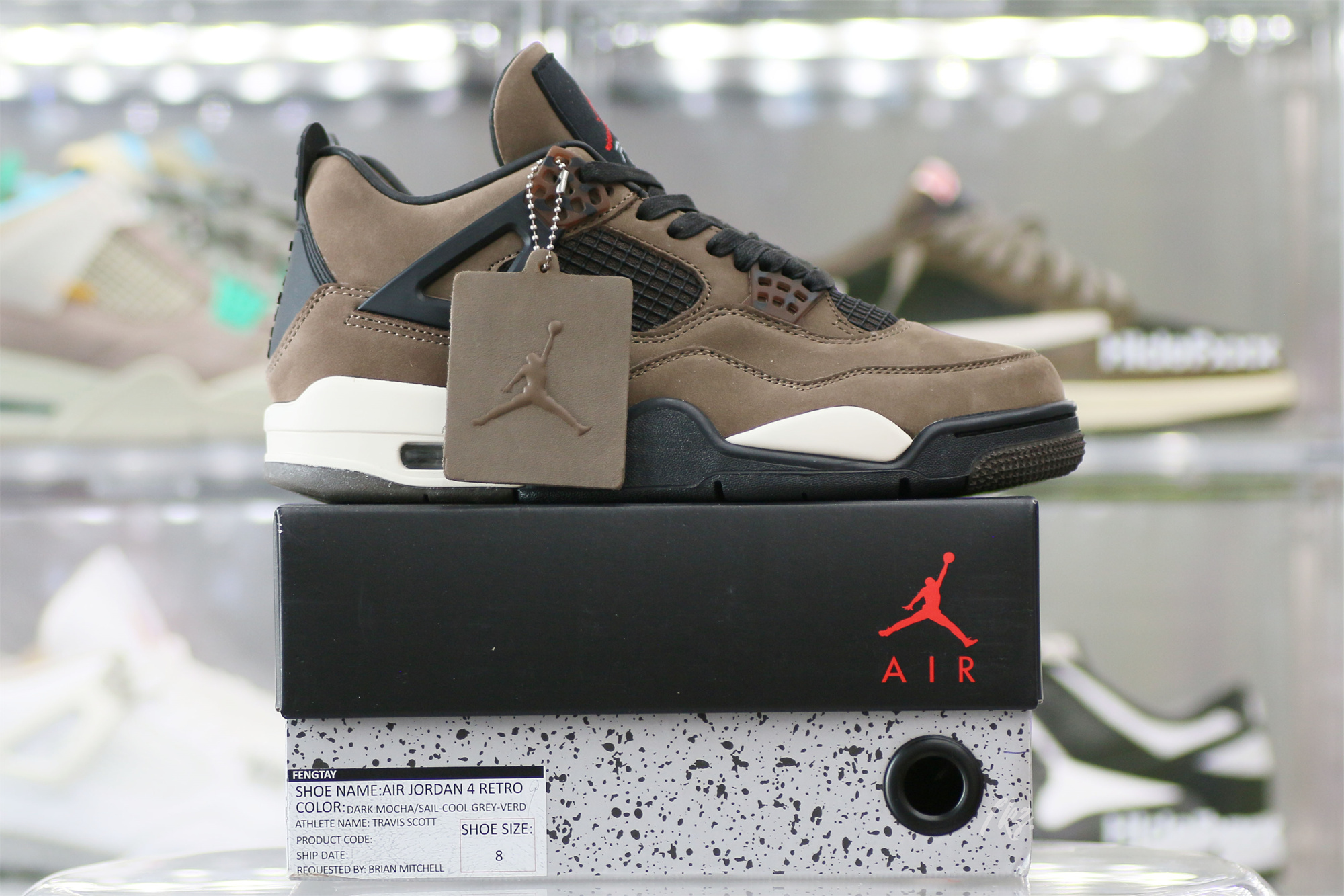Air Jordan 4 Retro Travis Scott Olive Custom Shoes