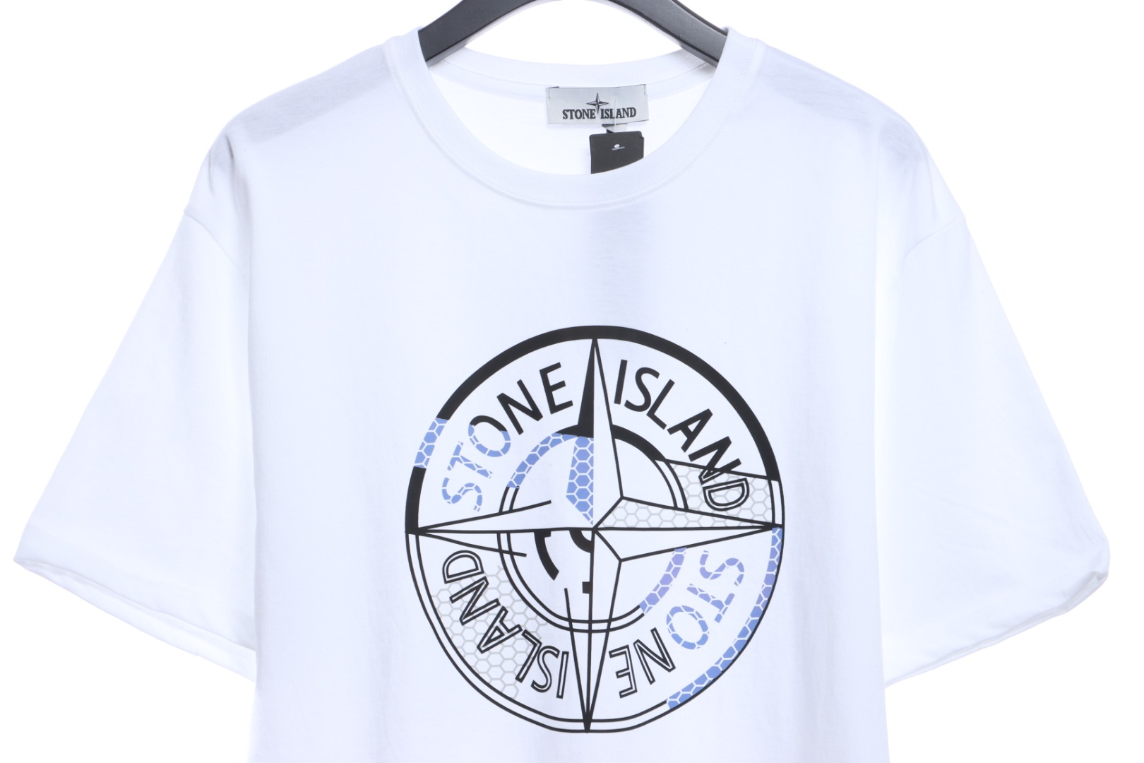 Stone Island Grid Compass Print Short Sleeve