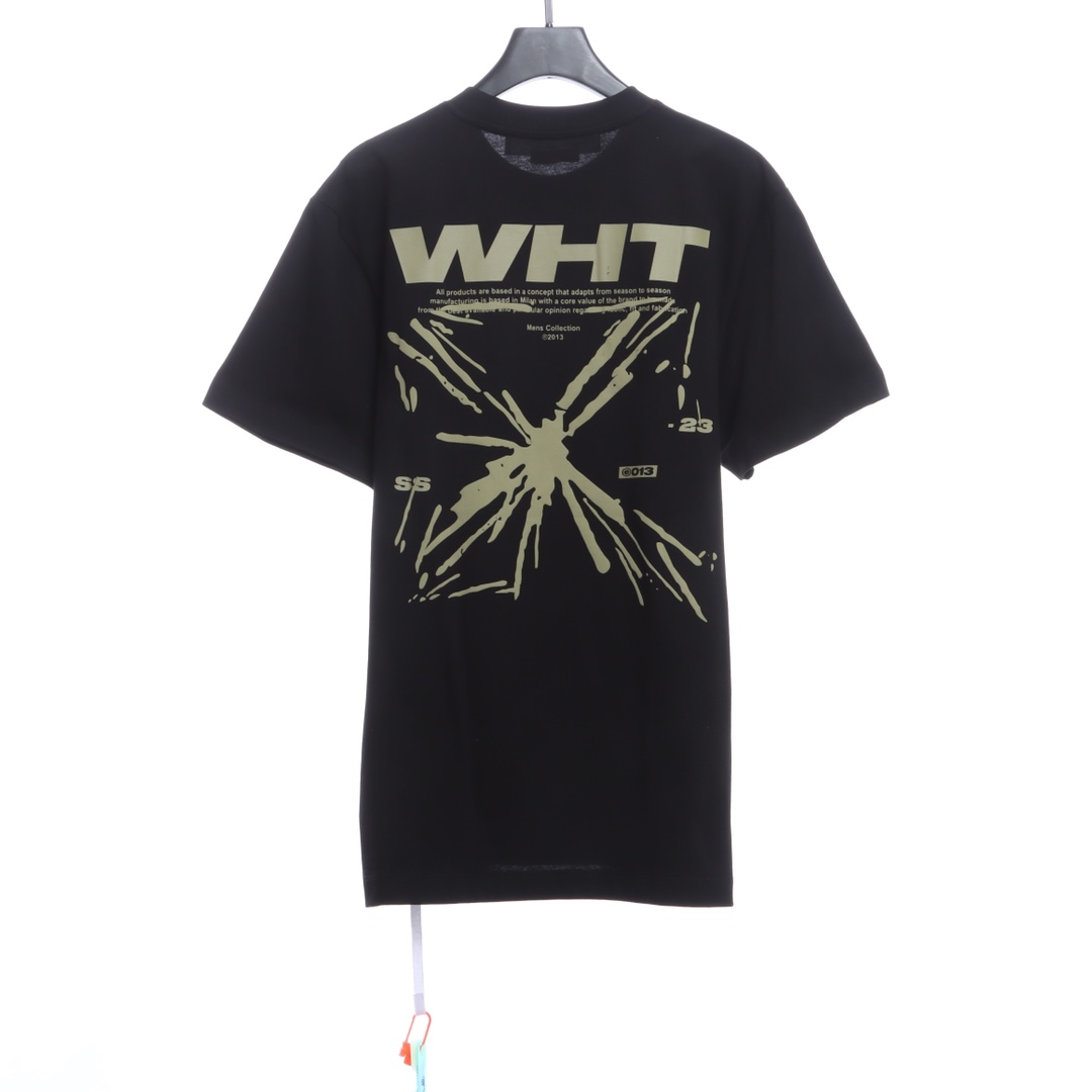 OW Sketch Splashed Ink Arrow Letter Short Sleeves