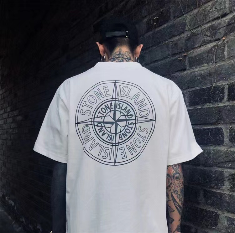 Stone Island Back Large Compass Logo Print Short Sleeves