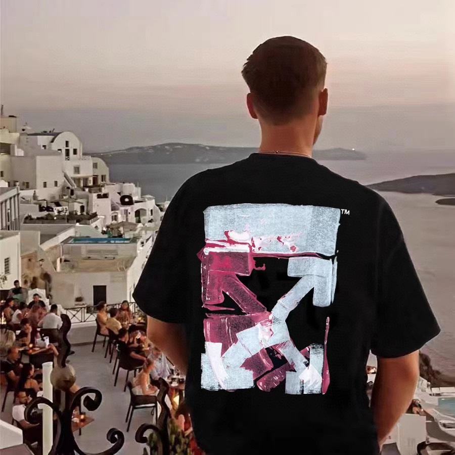 OW Acrylic Arrow Print Short Sleeve