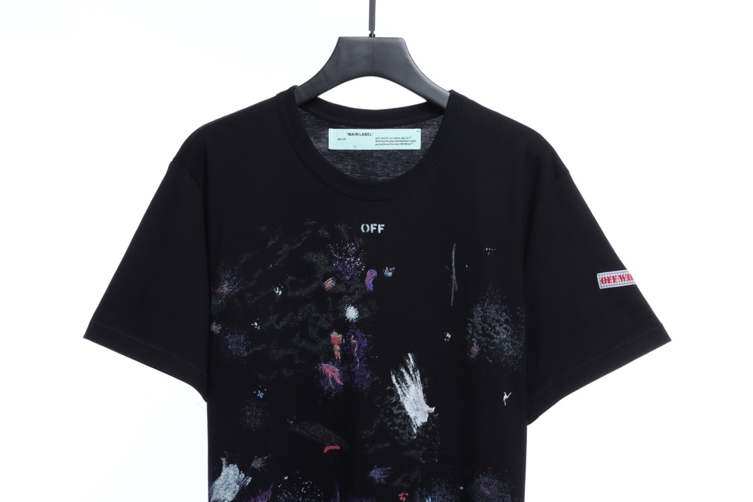 OW starry sky fireworks splash ink arrow short sleeves
