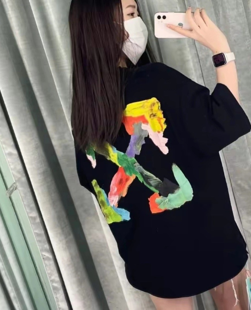 OW Environmental Protection Ink hand-painted graffiti short sleeves