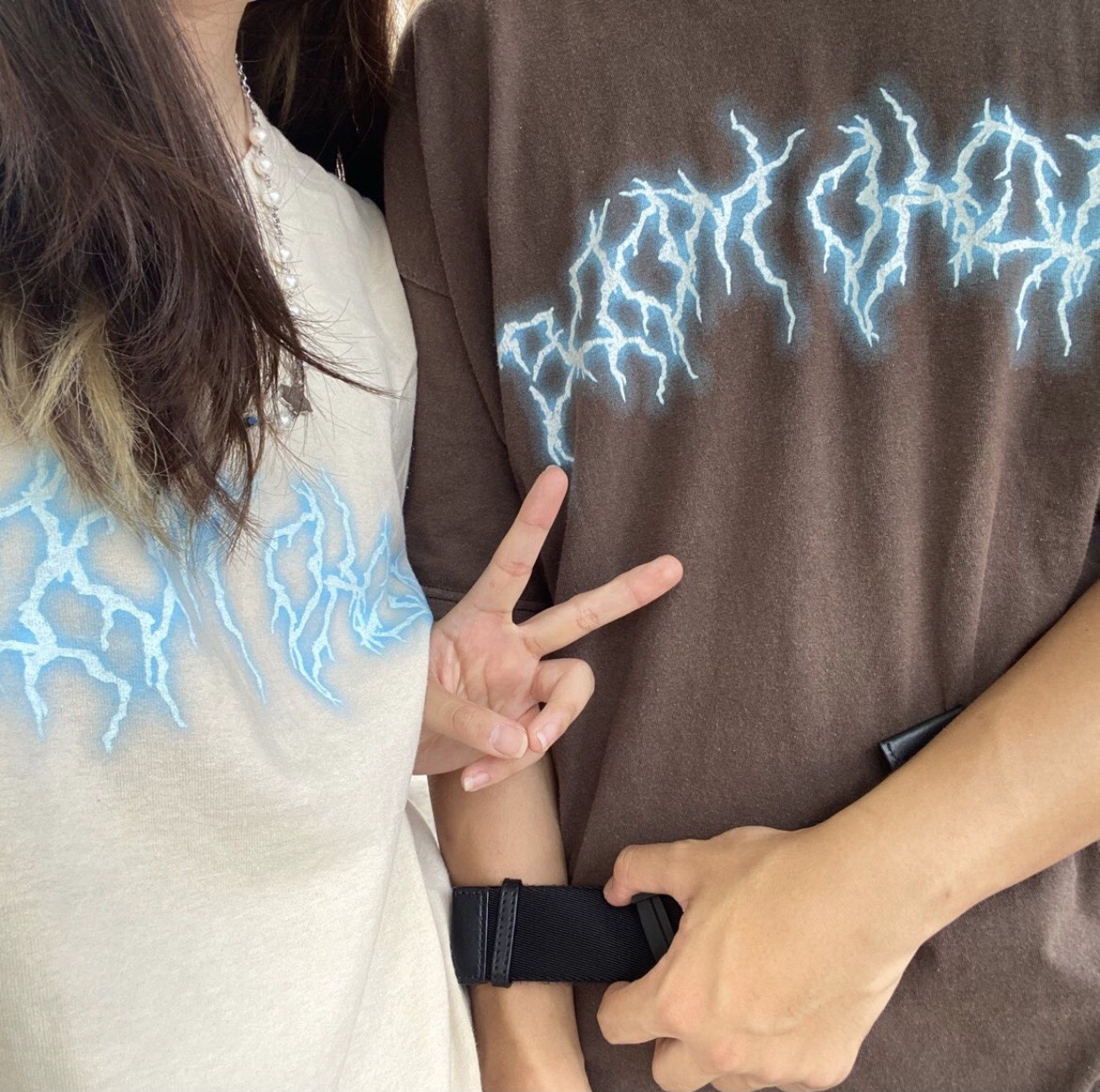 Travis Scott Letter lightning foam printing short sleeves