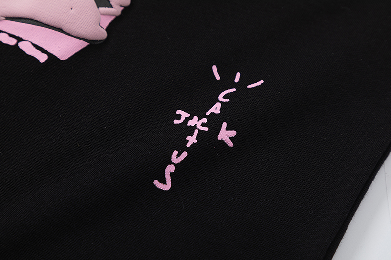 Travis Scott Lightning Fujiwara letter printing pattern short sleeves