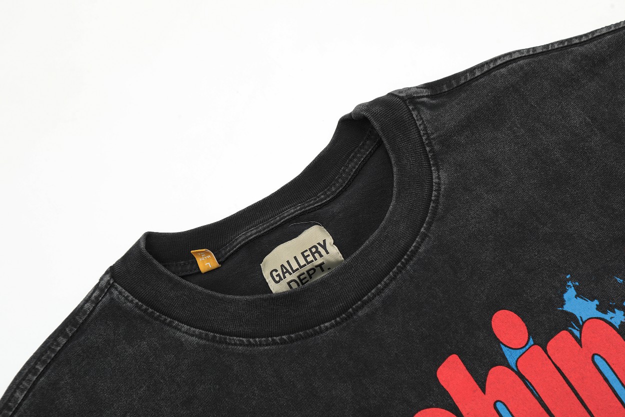 Gallery Dep Retro black-and-white TV set printing and washing to make old short sleeves