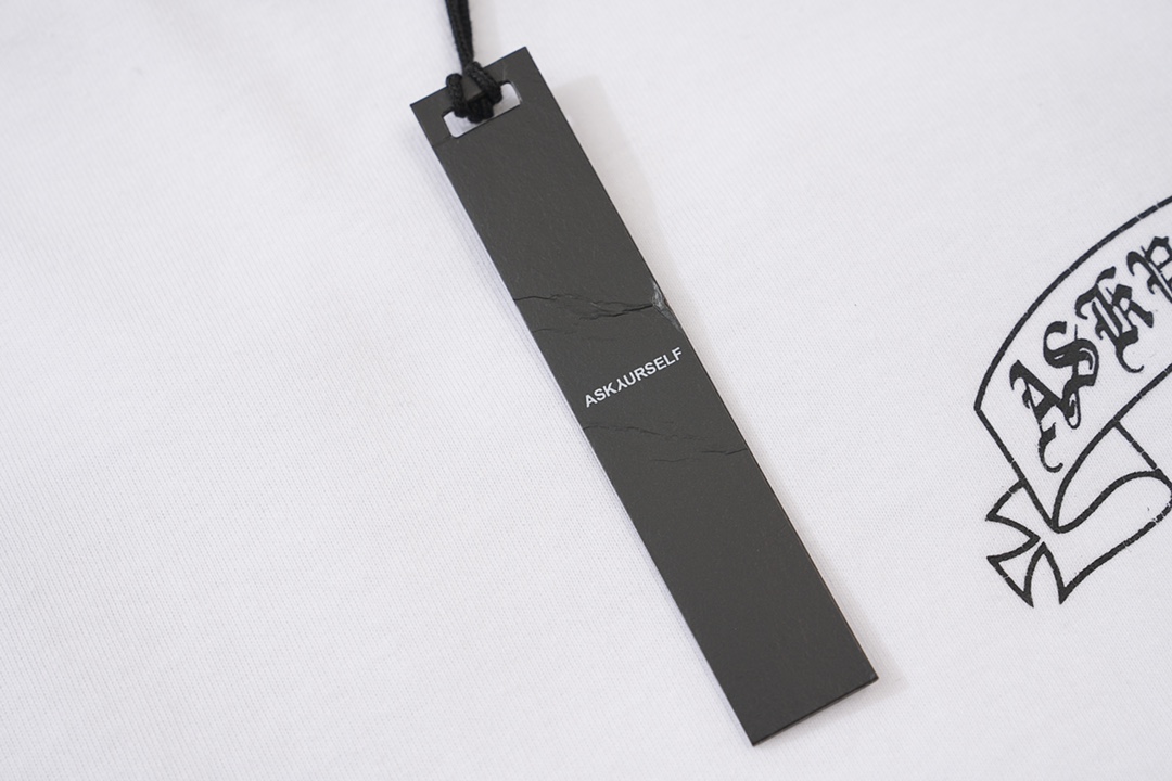 ASKYURSELF Make an old worn-out letter LOGO printed short-sleeved T-shirt