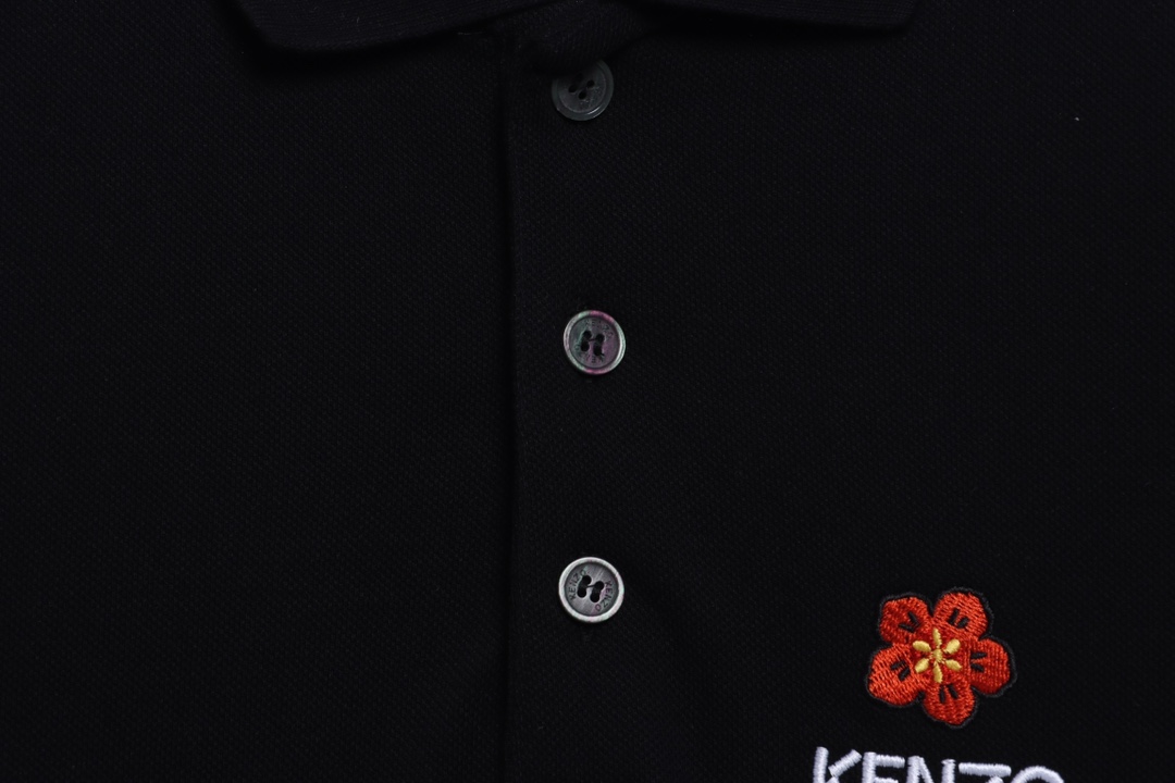 kenzo crabapple flower embroidery POLO short sleeves