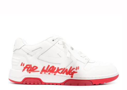 OFF-WHITE White & Red Out of Office ‘OOO’ sneakers