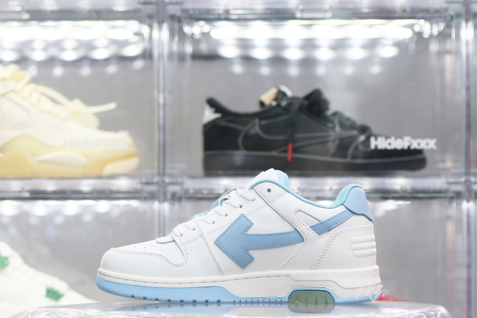 OFF-WHITE White & Blue Out Of Office Sneakers