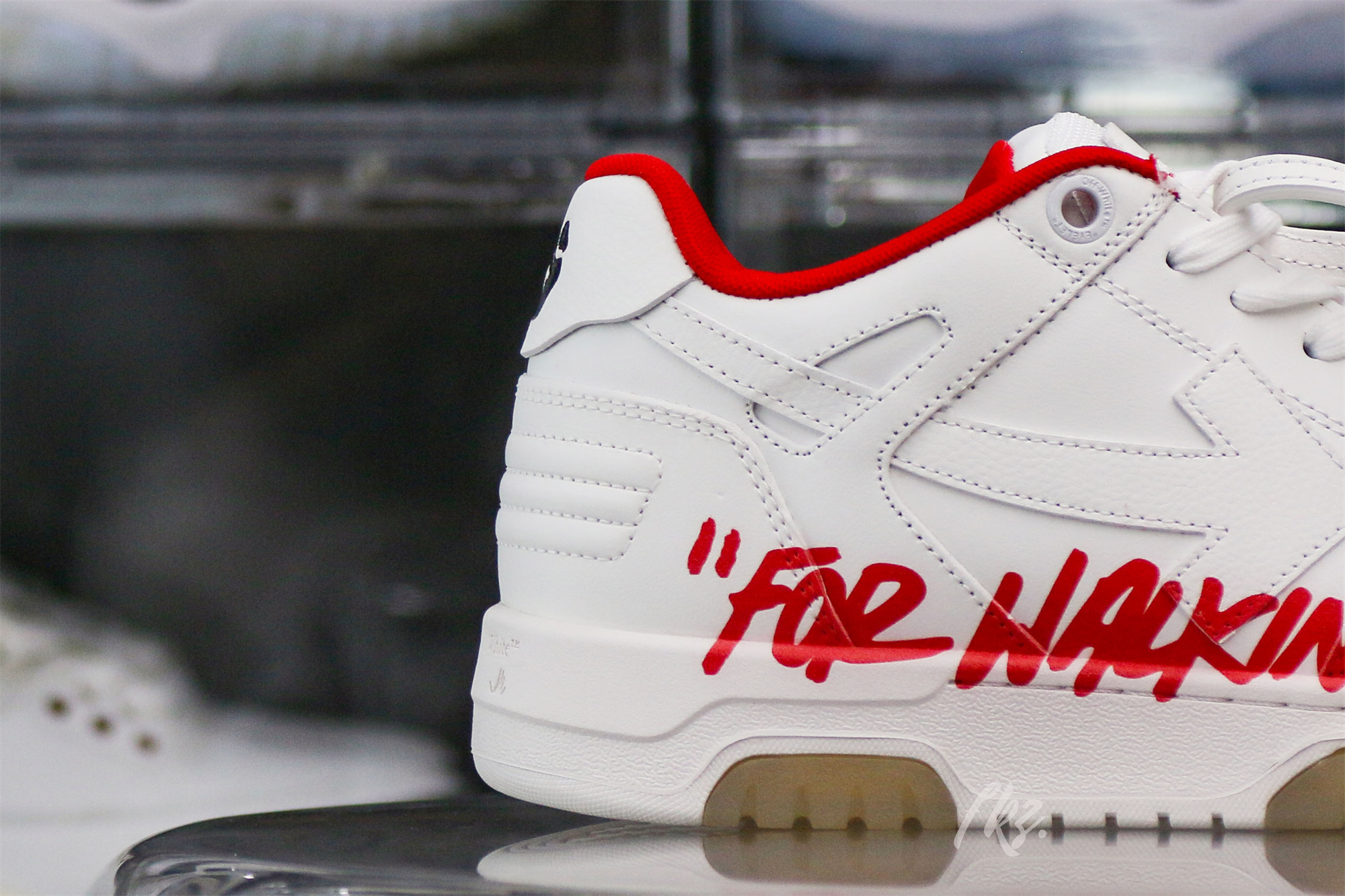 OFF-WHITE White & Red Out of Office ‘OOO’ sneakers