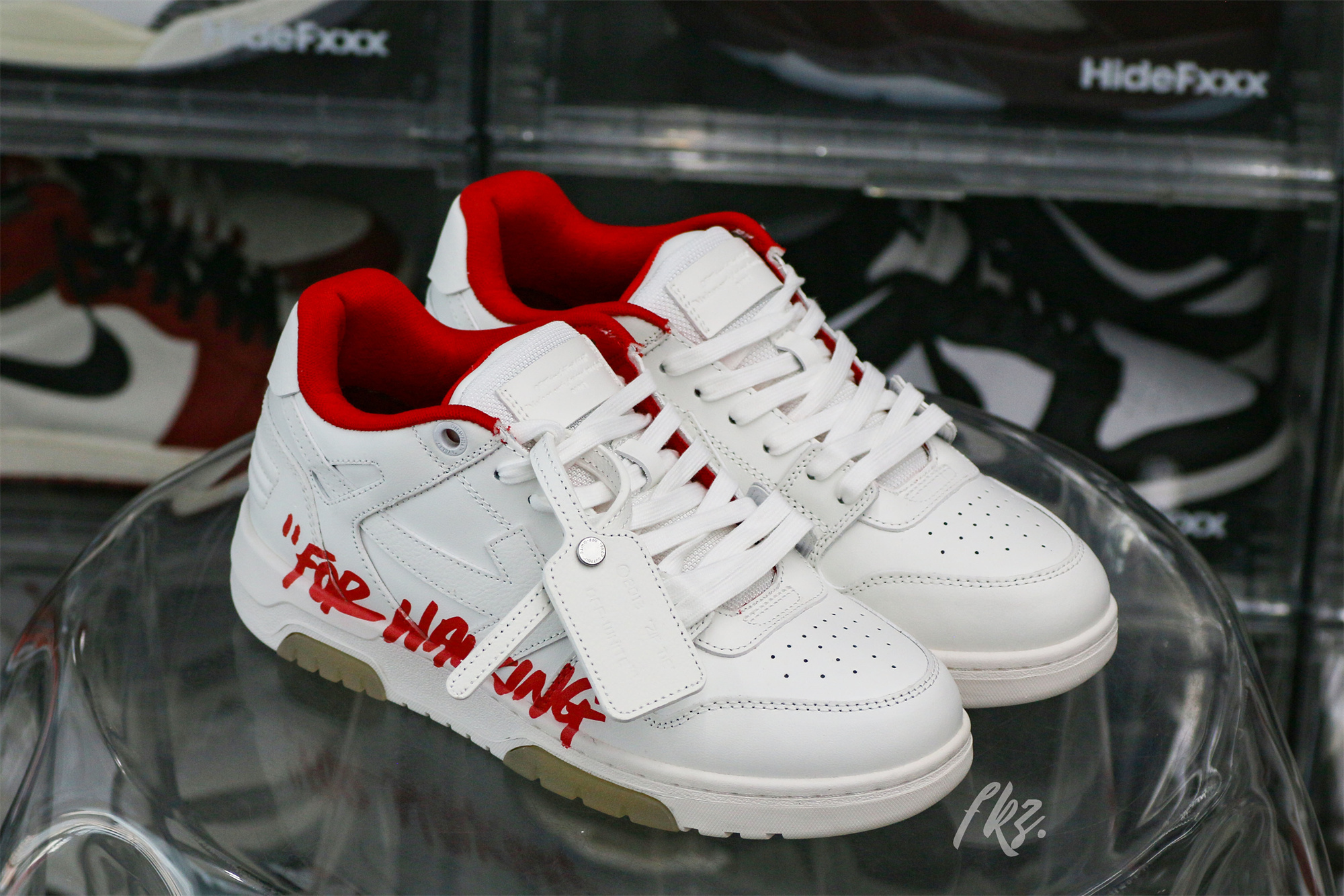 OFF-WHITE White & Red Out of Office ‘OOO’ sneakers