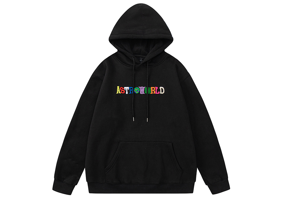 Travis Scott TS Rainbow Letter Embroidery Fleece Hoodie