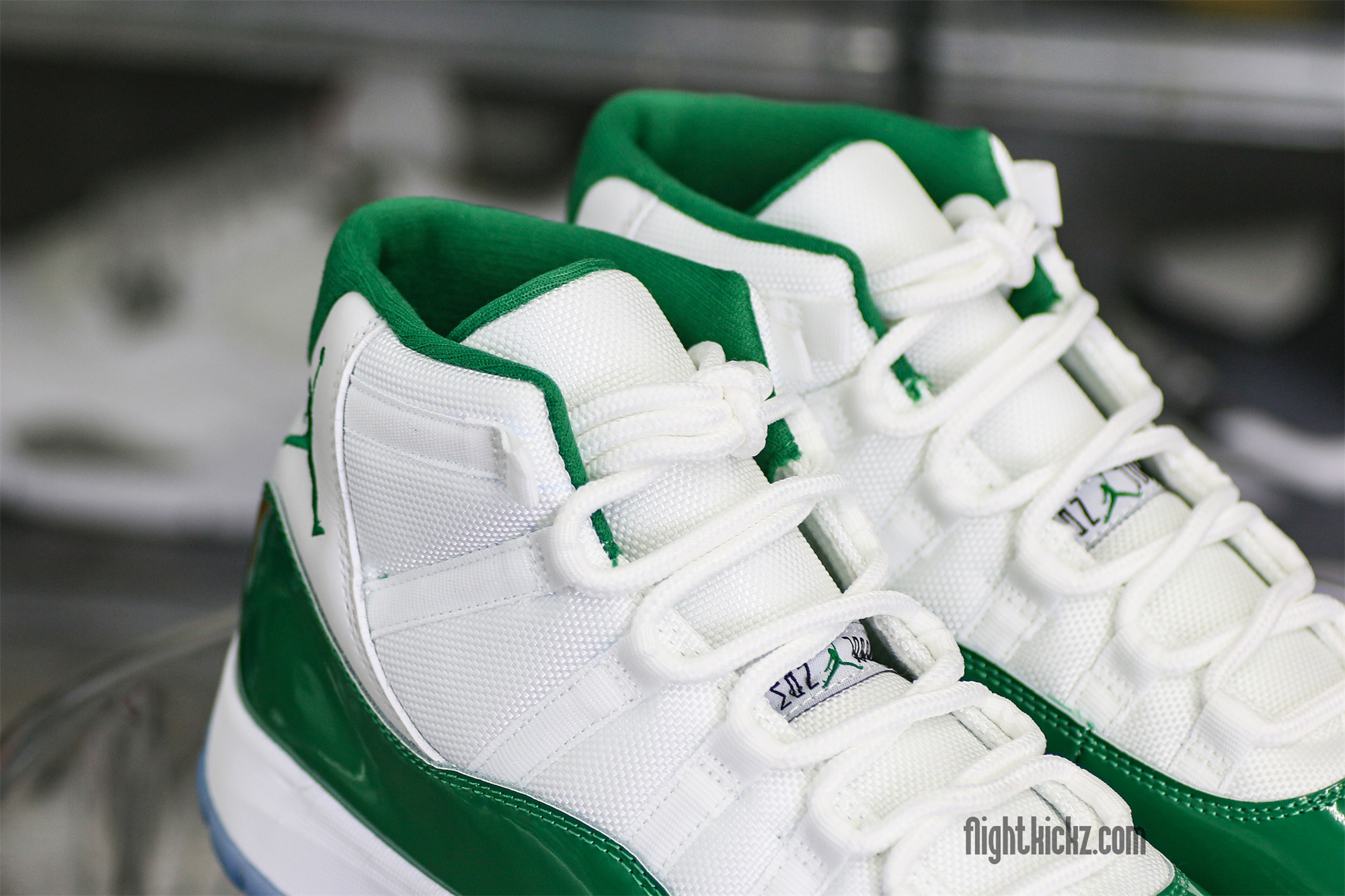 Air Jordan 11 Retro White And Green Oxidized