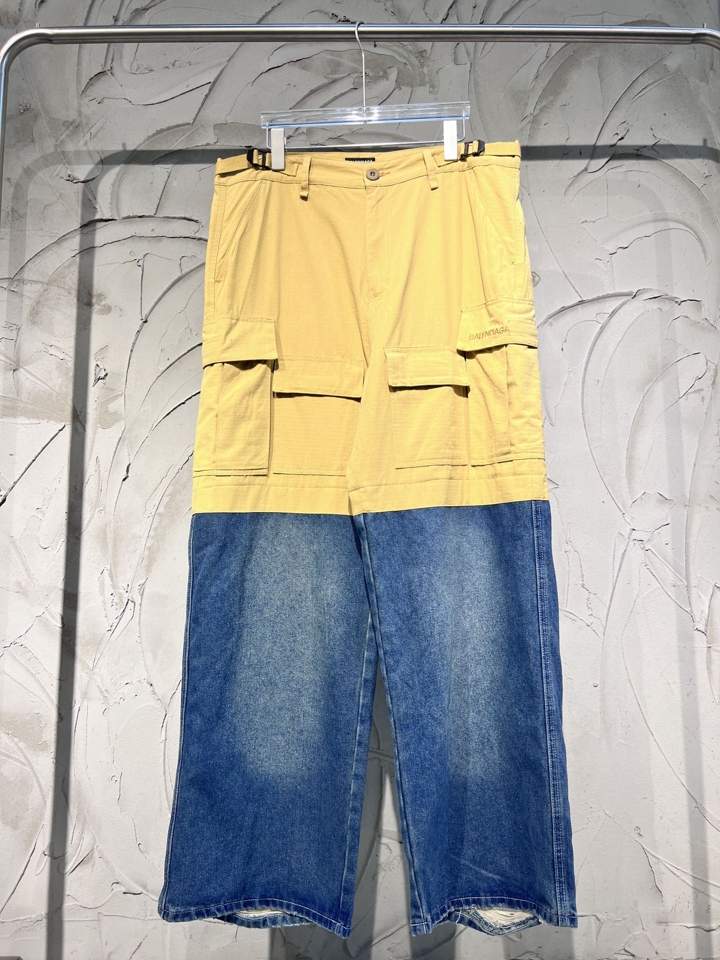 Balancig@ Men’s Blue Patched Cotton Cargo Pants