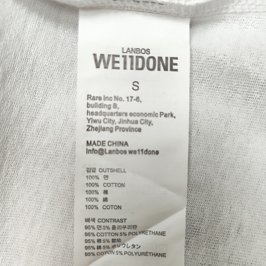 WE11D0NE Embroidered Logo Simple Color T-Shirt