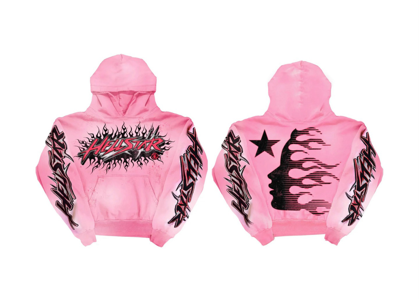 Hell$tar Studios brainwashed hoodie with brain Pink