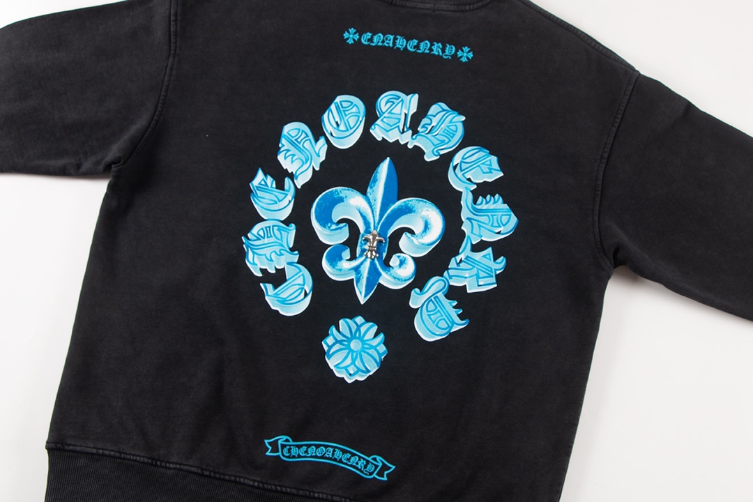 Chrome Hearts latest basic crewneck sweatshirt Black/Blue