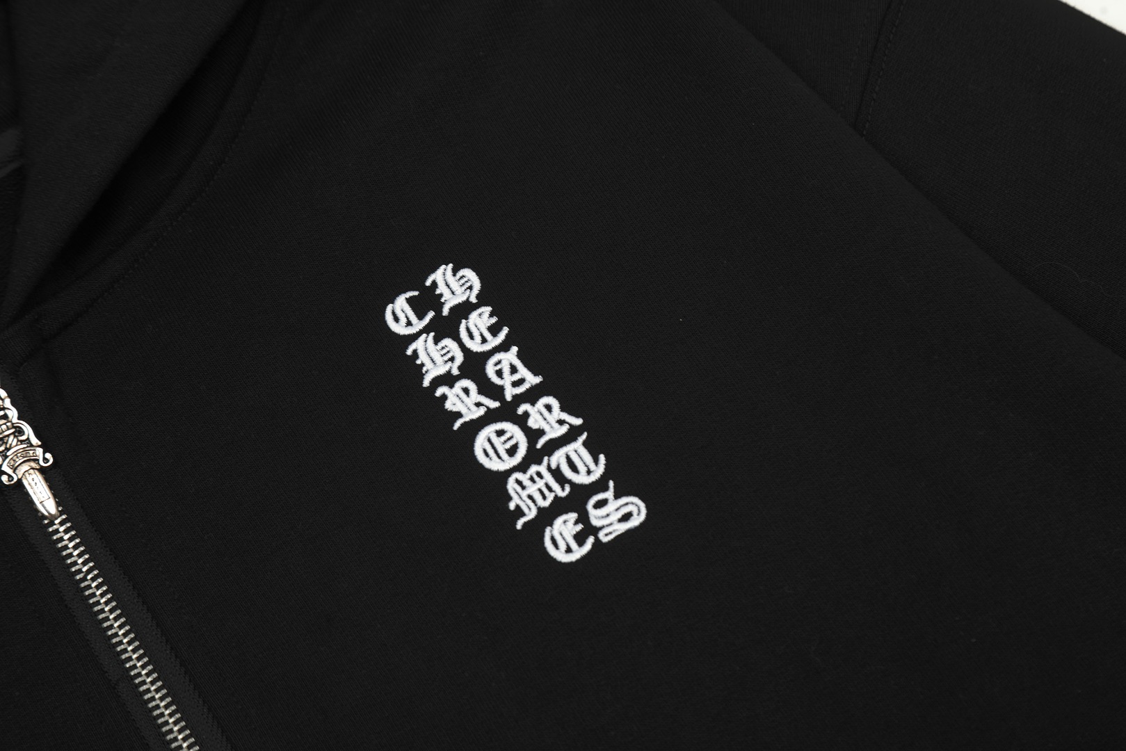 Chrome Hearts black embroidered and printed heavy-duty zip-up hoodie
