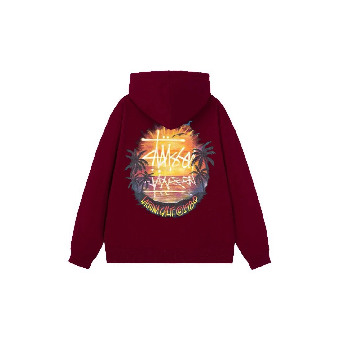 Stu$$y SS24 sunset palm tree scenic graphic print hoodie