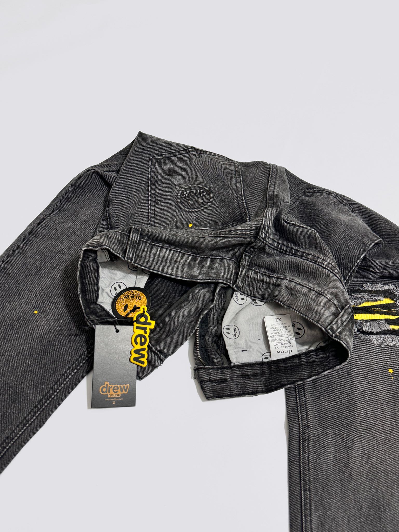 Drew House Broken Hole Washed Splash Ink Jeans