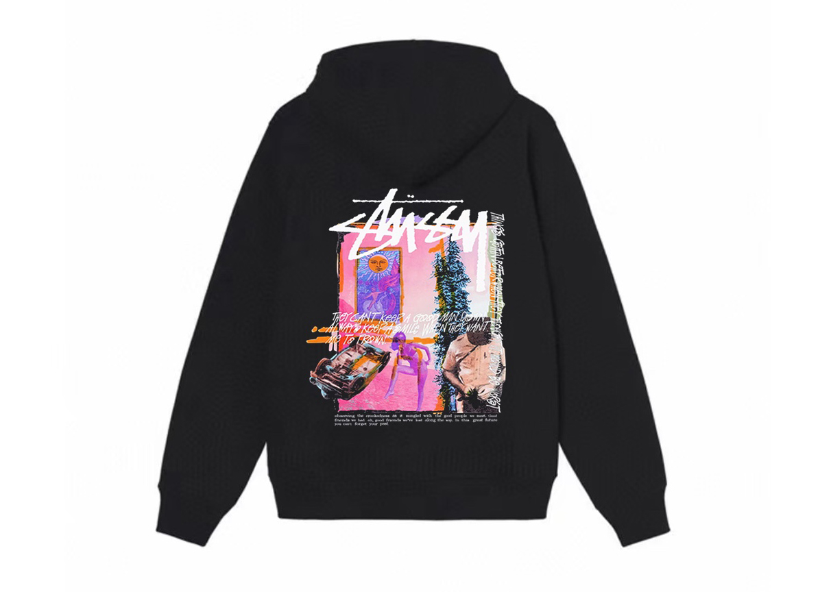 Stussy Daydream Graffiti Print Zipper Hoodie