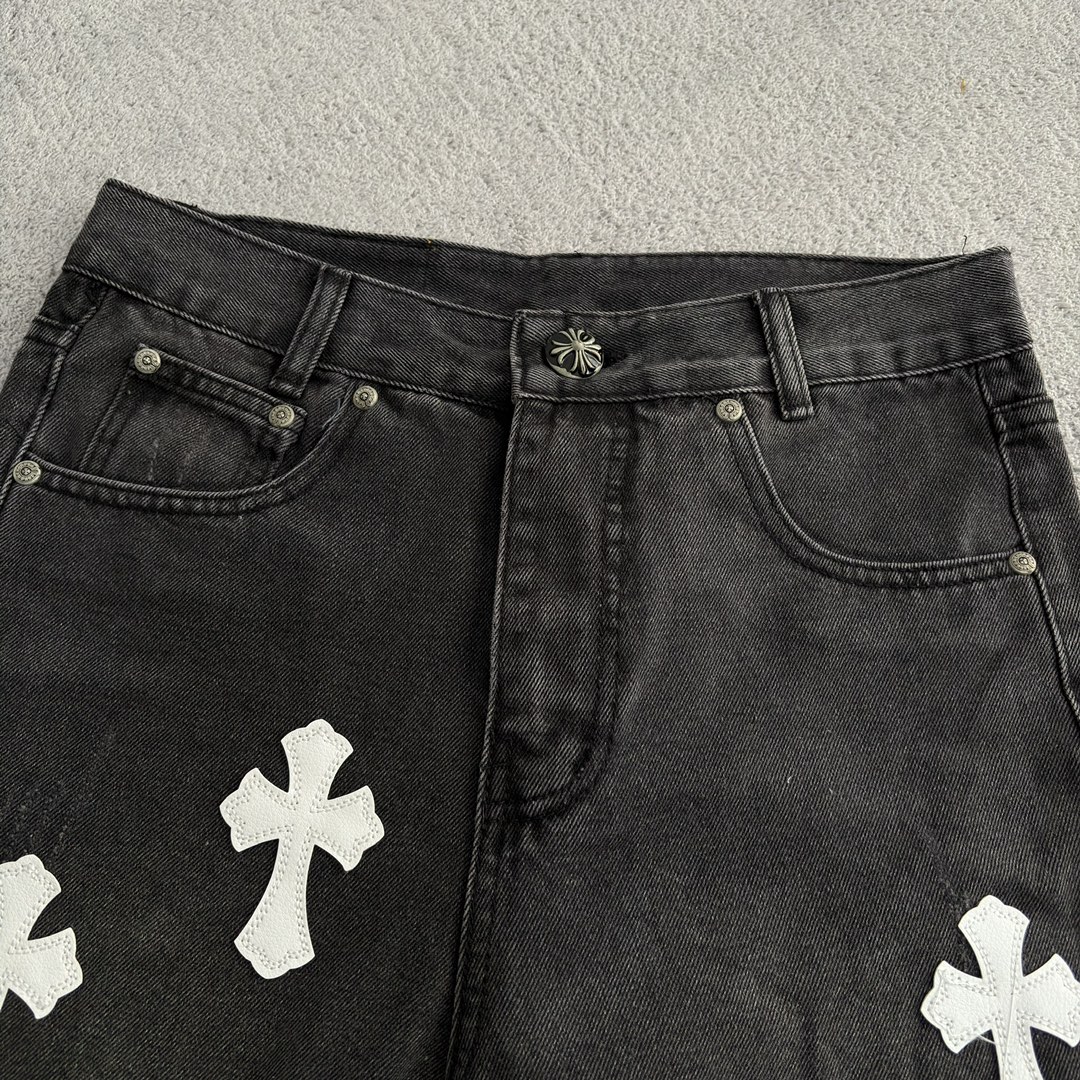 Chrome Hearts White Crosses Pants